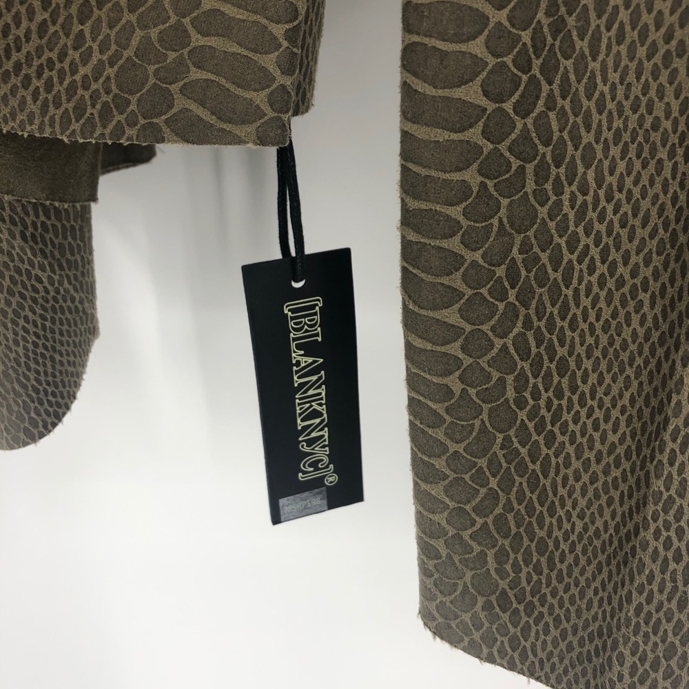 BLANK NYC NEW Draped Olive Green Snake Jacket Cardigan - Picture 3 of 6